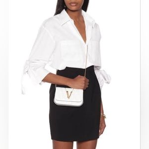 Pre-owned quilted leather Gianni Versace skirt
